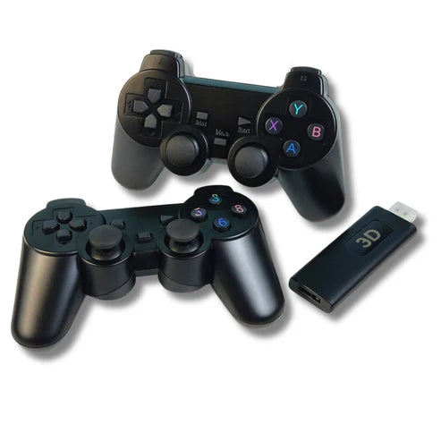 K8 Premium 4K Gaming Stick with Two Wireless Controllers and 30,000+ Games | GTA, Tekken 5, Spiderman 2