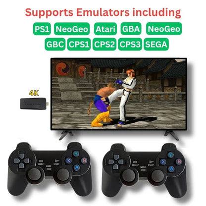 Original M8 4K Plug & Play Game Stick with Two Wireless Controllers & 20000+ Built-in Games