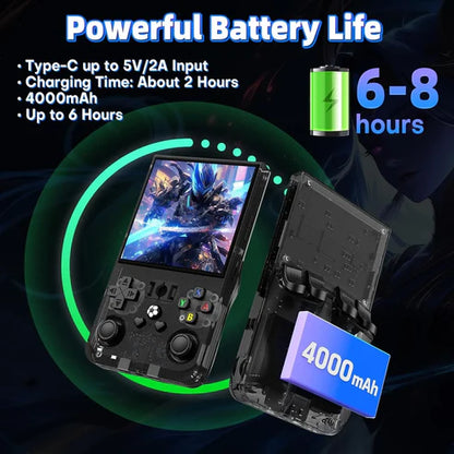 Retro R36 MAX Handheld Console with 4.0 Inch Eye Protection HD IPS Screen, 20,000+ Games and Protection Case (Random color)