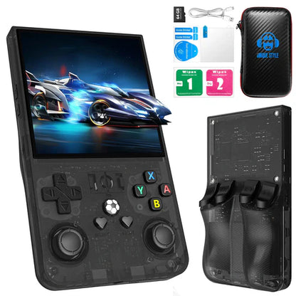 Retro R36 MAX Handheld Console with 4.0 Inch Eye Protection HD IPS Screen, 20,000+ Games and Protection Case (Random color)
